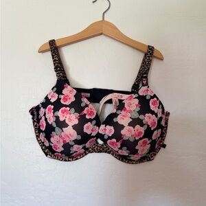 Victoria's Secret Pink Floral and Leopard Print Bra 38D Brand New